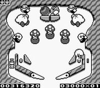 une photo d'Ã©cran de Kirby s Pinball Land sur Nintendo Game Boy